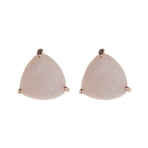 New Vince Camuto Rose Gold Triangle Cubic Zirconia Stud Earrings Pink CZ Post